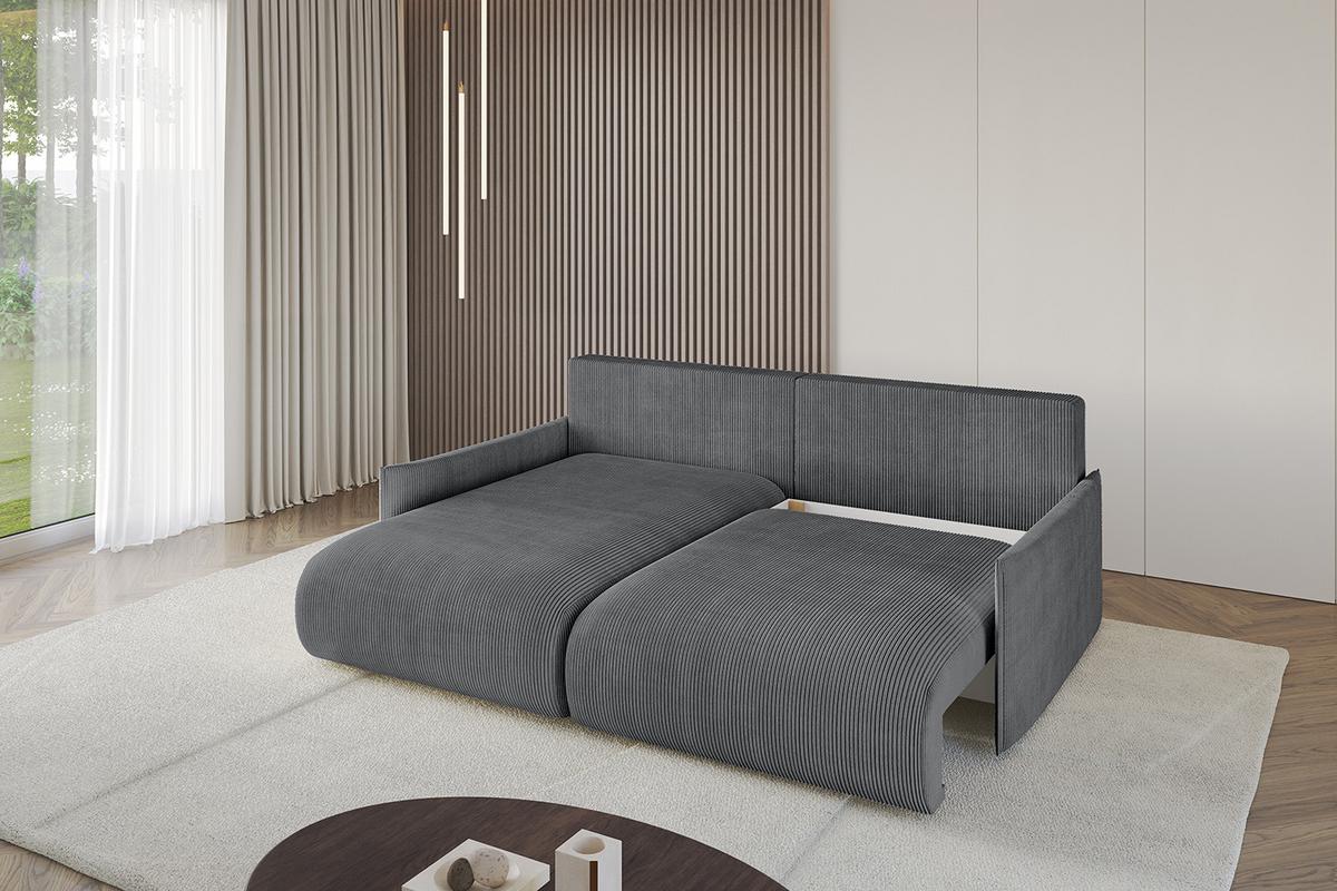 ECKSOFA Ottomane links ONESK-L -v1 216x177x72 Dunkelgrau Cord - Dunkelgrau, Holzwerkstoff/Kunststoff (216/177cm) - ALTDECOR