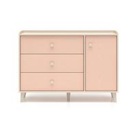 KINDERKOMMODE Alycia Beige - Korallenrosa - Holzeffekt - Pink, Holz (120/85/40cm) - Petits-meubles