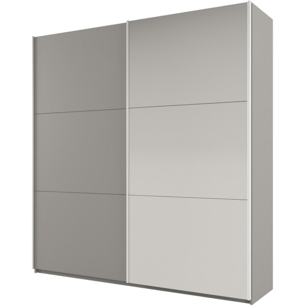 SCHWEBETÜRENSCHRANK Rossa mit 2 Türen und Spiegel, 225 cm, Platinfarben - Platinfarben, Holzwerkstoff (225/244/65cm) - Beautysofa