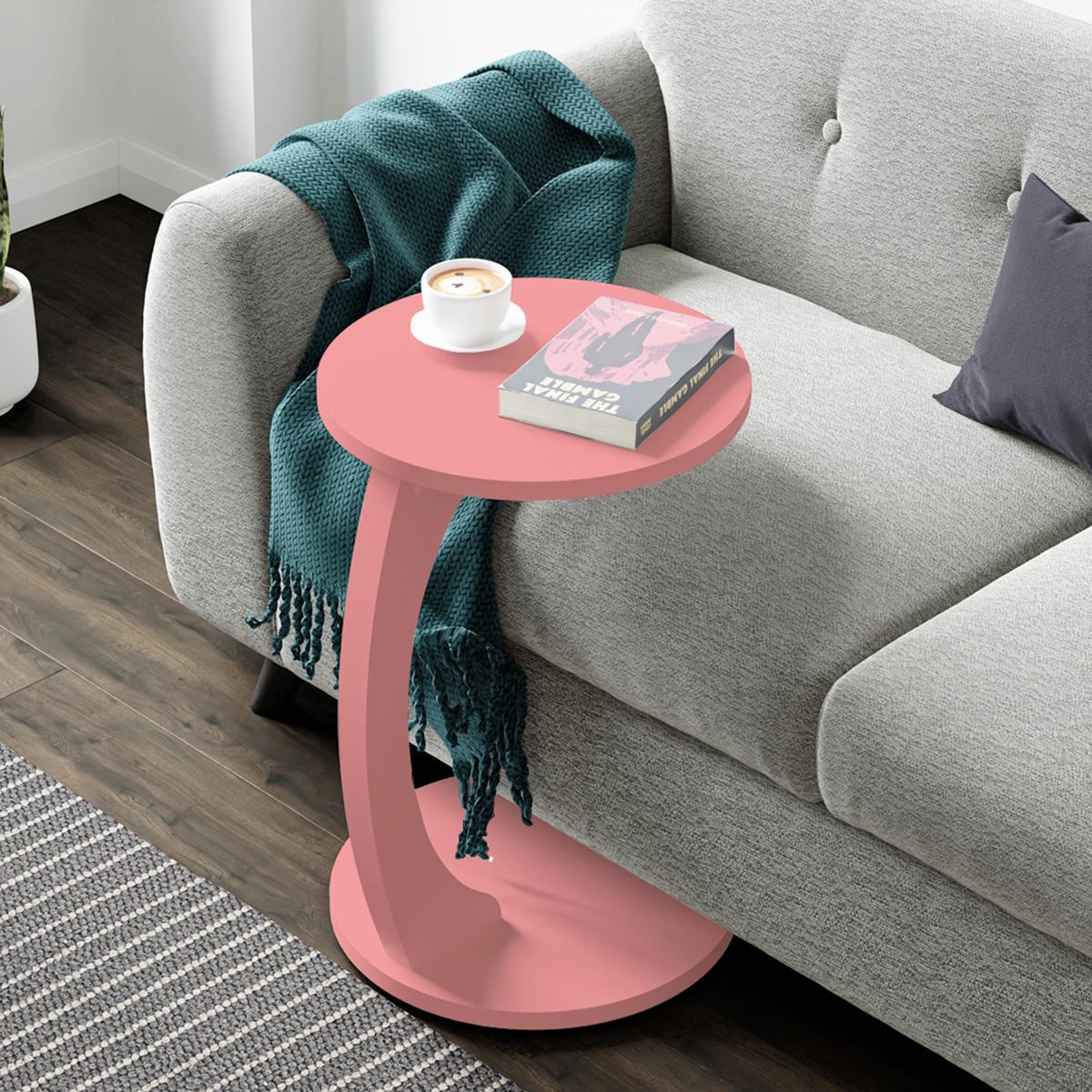 BEISTELLTISCH Holeby - Pink, Holzwerkstoff (38/38/56cm) - [en.casa]