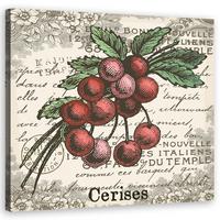 WANDBILD vintage cherry - Rot, Textil (40/40cm) - Feeby