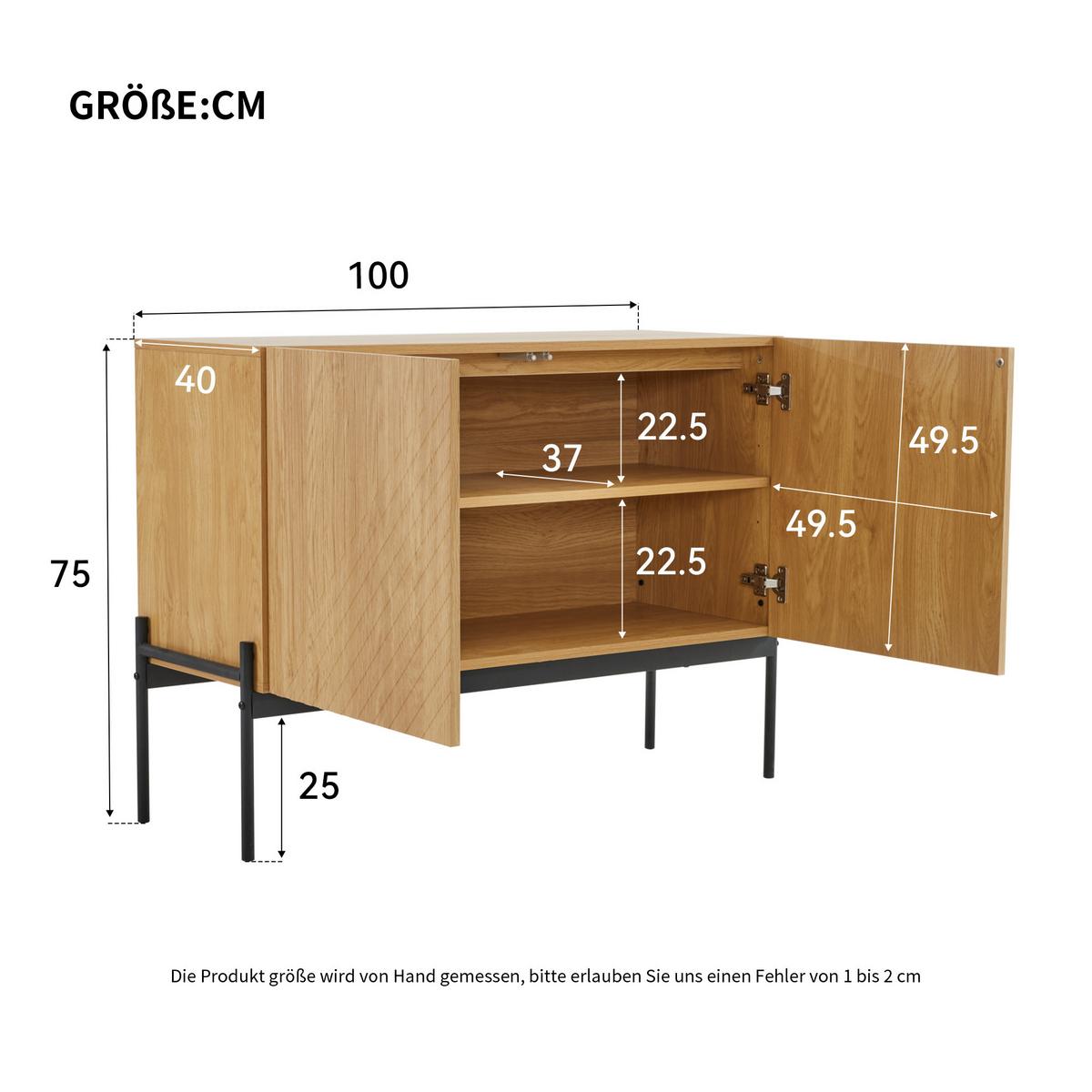 SIDEBOARD Braun 100/40/70 cm - Braun, Holzwerkstoff/Metall (100/70/40cm) - Urban Meuble