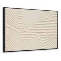 LEINWAND Bilder mit Rahmen - Muster - Abstrakt - Weiß - 90x60 - Beige, Textil (90/60cm) - MuchoWow