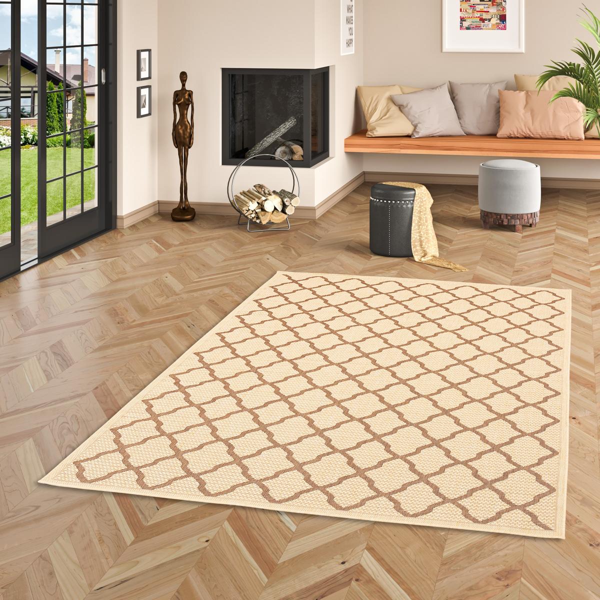 IN & OUTDOOR TEPPICH FLACHGEWEBE VALENCIA MODERN - Beige, Textil (120/170cm) - Pergamon