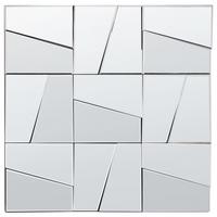 WANDSPIEGEL 80/80 cm Silber Ancemont - Silberfarben, Glas (80/80/2cm) - Beliani