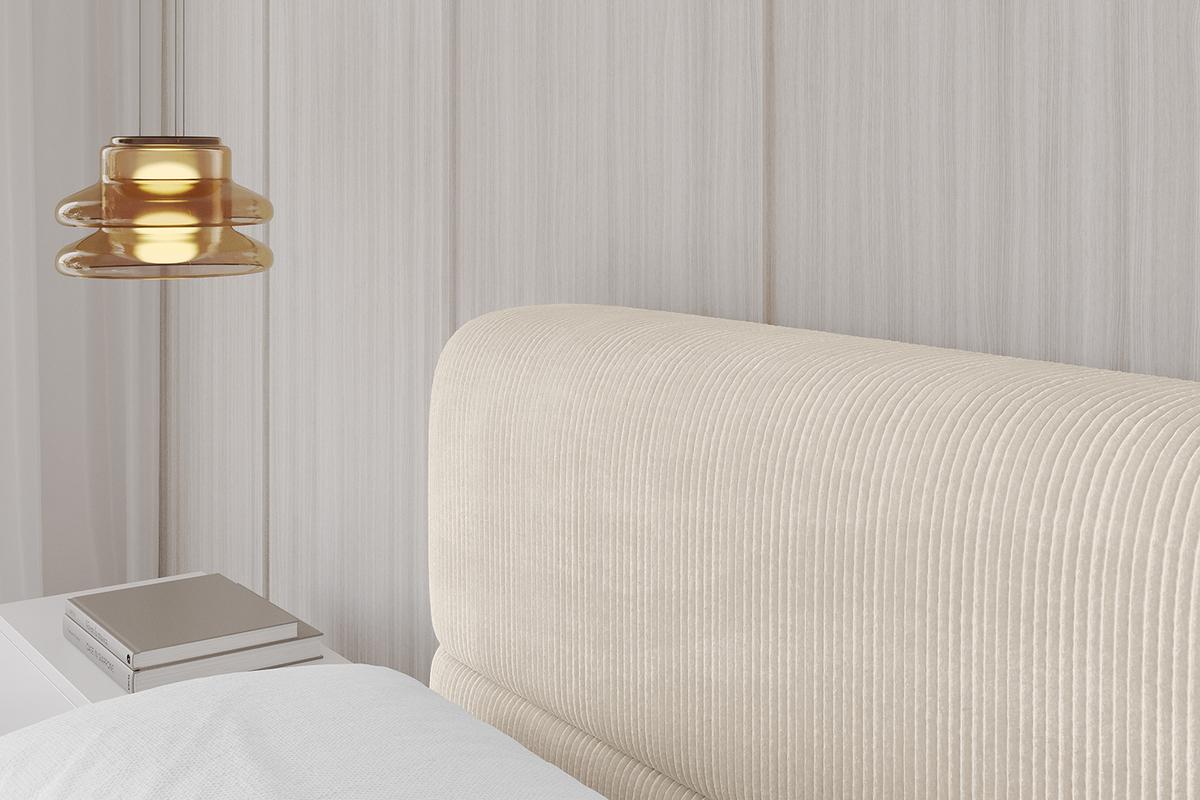 POLSTERBETT mit Bettkasten und Lattenrost, Bett mit Matratze H3/H4 - ENORA-V1 180x200 Beige - Creme, Holzwerkstoff/Textil (180/200cm) - ALTDECOR