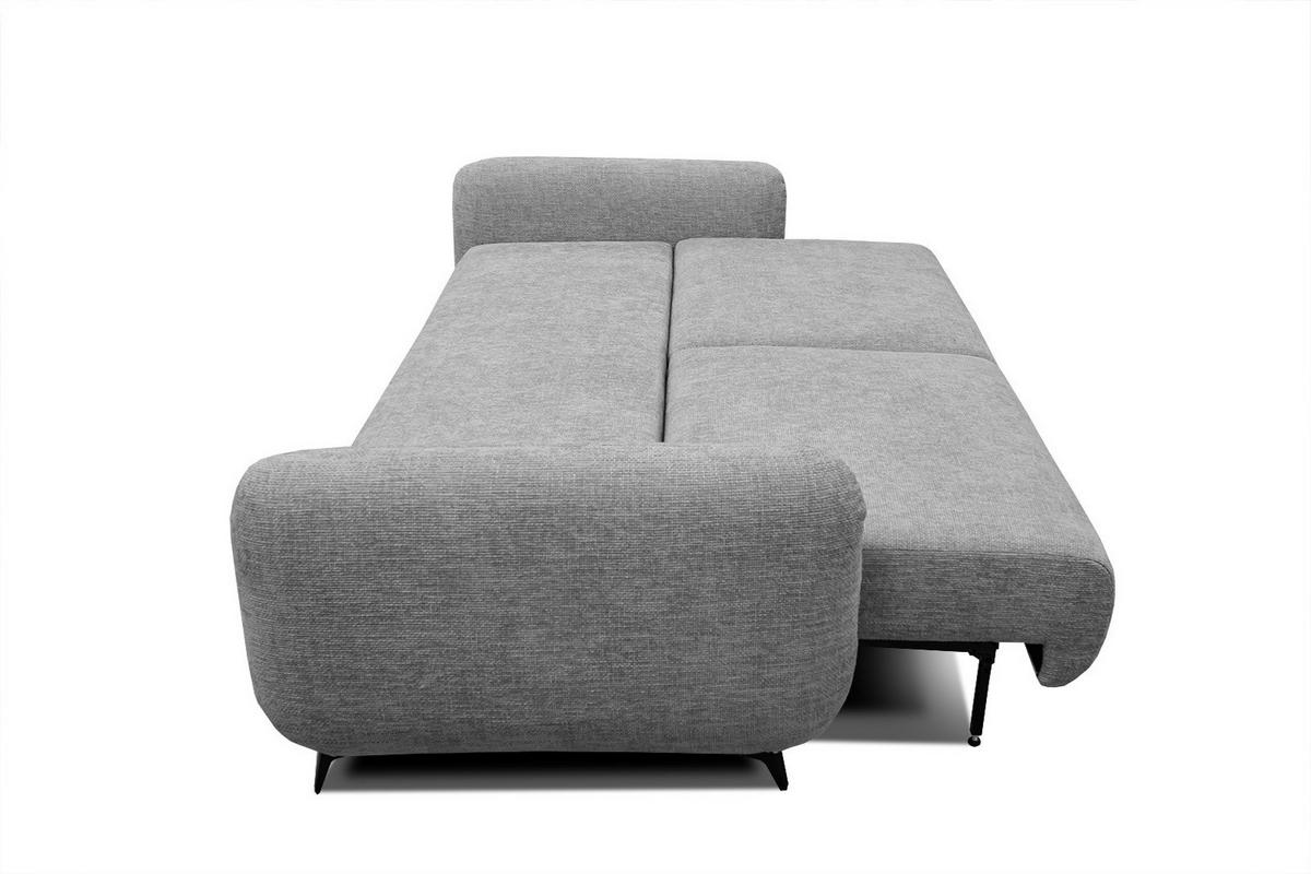 SOFA DRAKE 3-Sitzer mit Schlaffunktion, grau - Braun/Grau, Holz/Textil (232/90/107cm) - Wozimo
