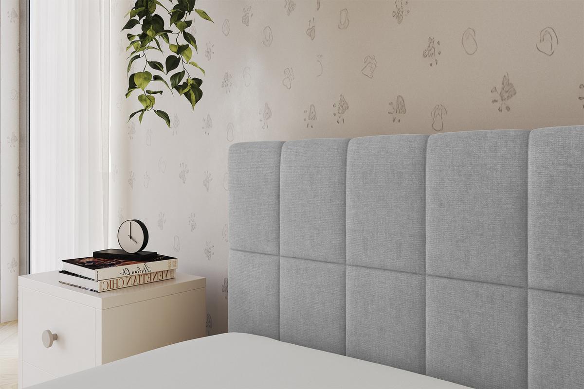 EINZELLBETT Jugendbett mit Bettkasten und Matratze H3/H4, Rechts - TULY 100x200 Grau - Silberfarben, Holzwerkstoff/Textil (100/200cm) - ALTDECOR