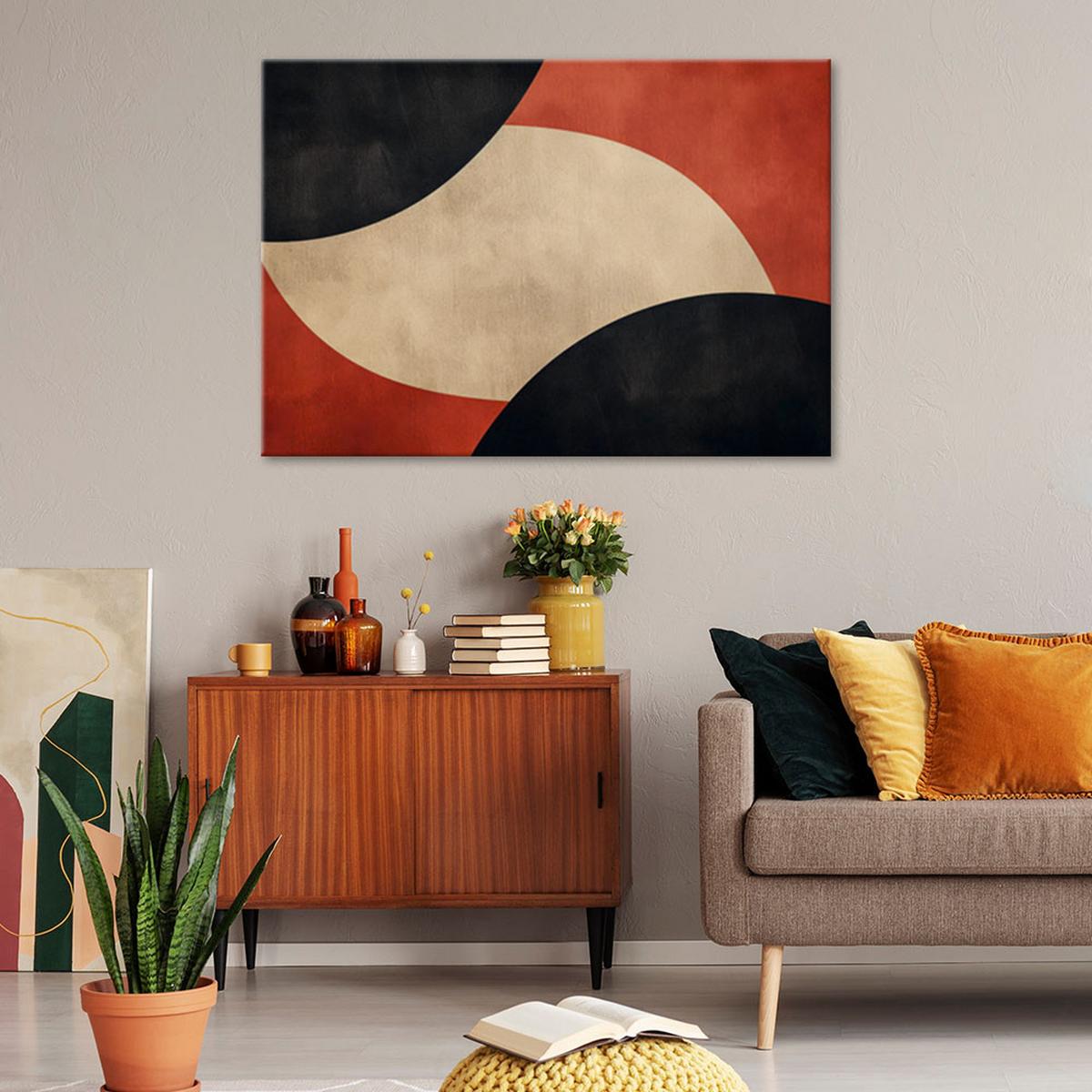 LEINWANDBILD Vintage-Stil abstrakt 60x40cm - Rot, Textil (60/40cm) - Feeby