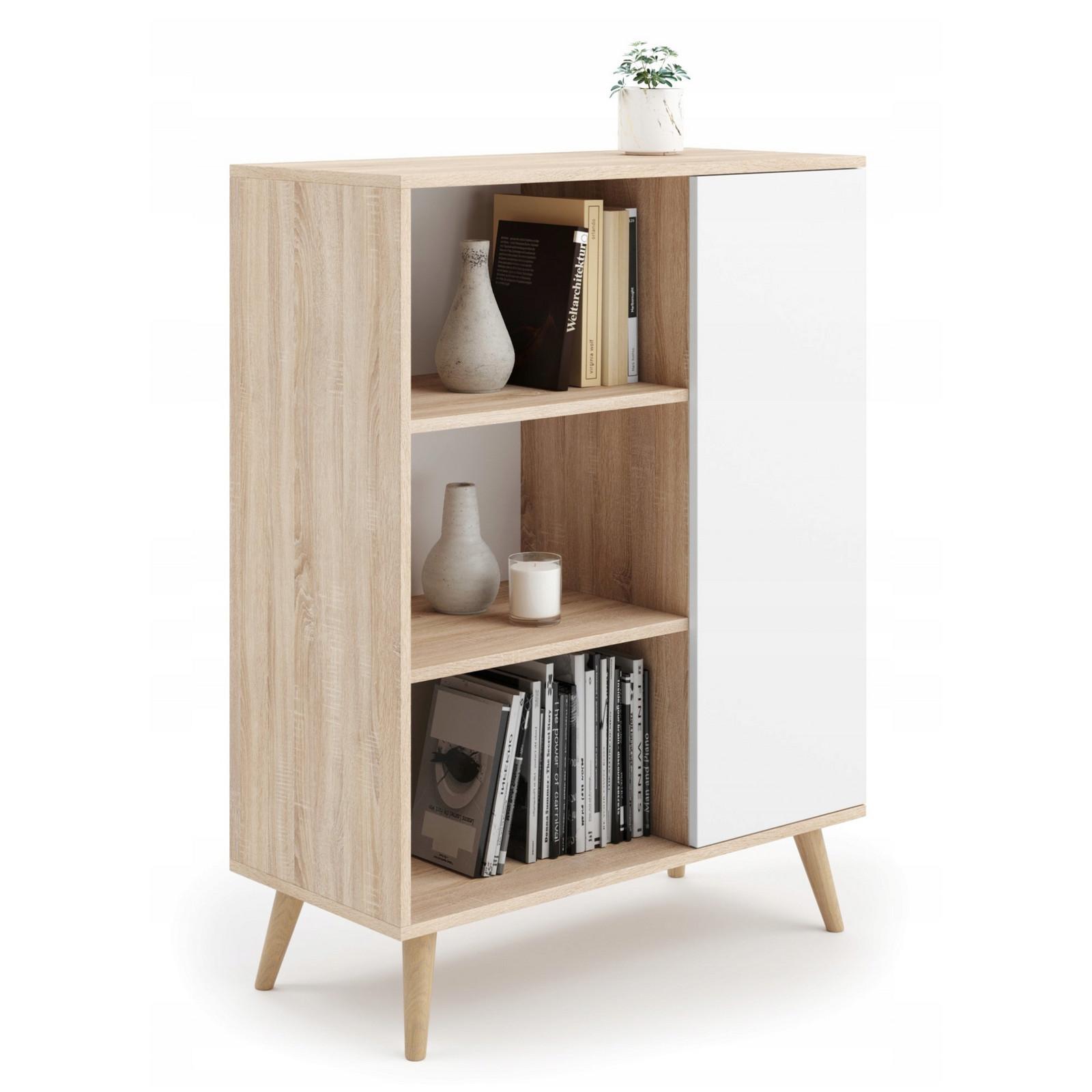BÜCHERREGAL Fondi - Eichefarben/Weiß, Holzwerkstoff (90/116/40cm) - RAUMHIRSCH FURNITURE