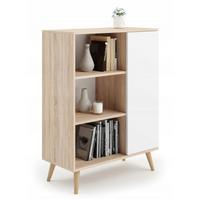 BÜCHERREGAL Fondi - Eichefarben/Weiß, Holzwerkstoff (90/116/40cm) - RAUMHIRSCH FURNITURE