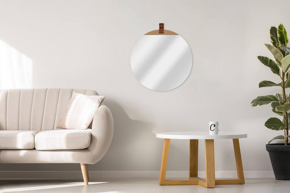 WANDSPIEGEL Braun 83,82/76,2 cm - Braun, Leder (8/76.2/1cm) - KUNSTLOFT