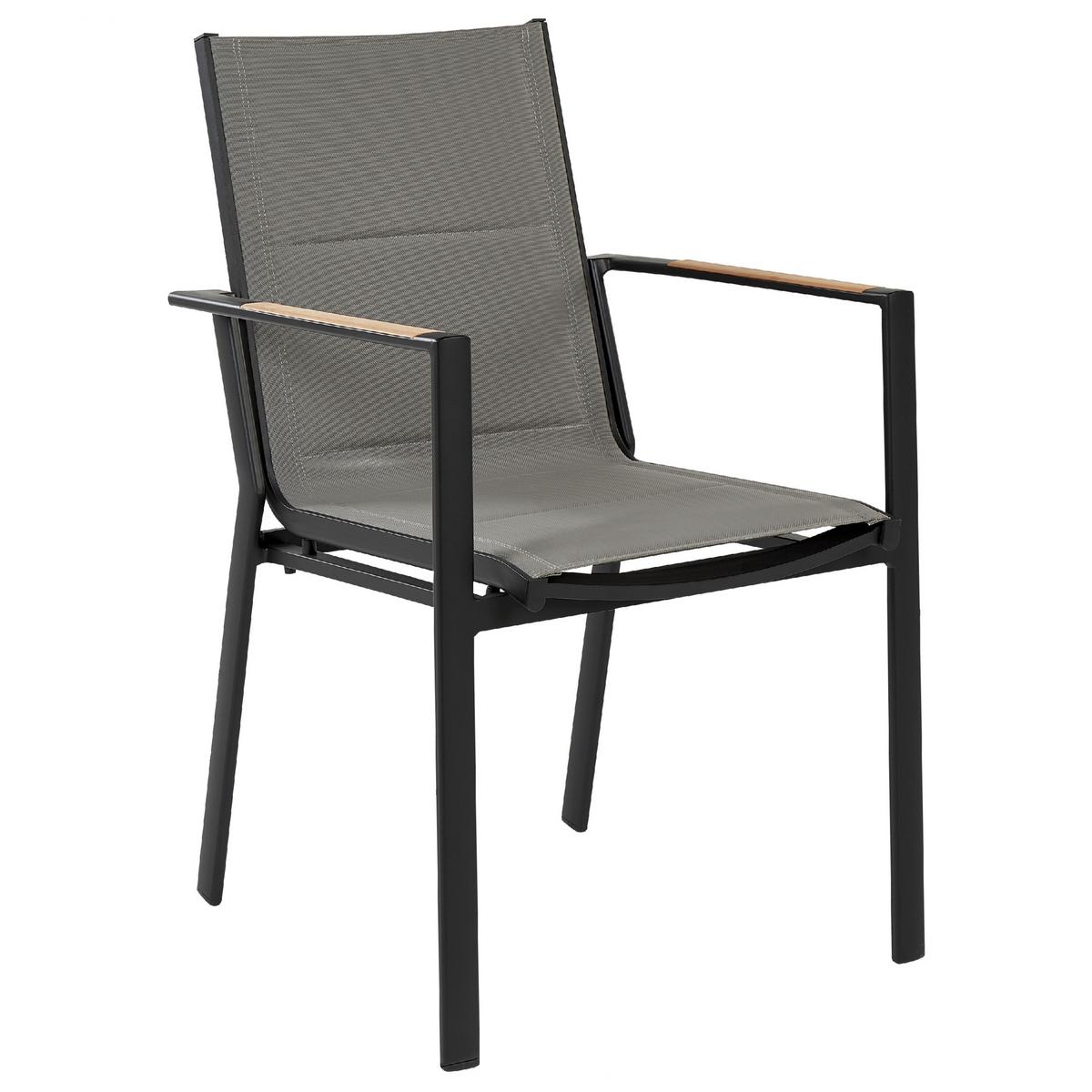 GARTENSTUHL 6er-Set Aluminium schwarz Busseto - Schwarz, Metall (56/90/64cm) - Beliani