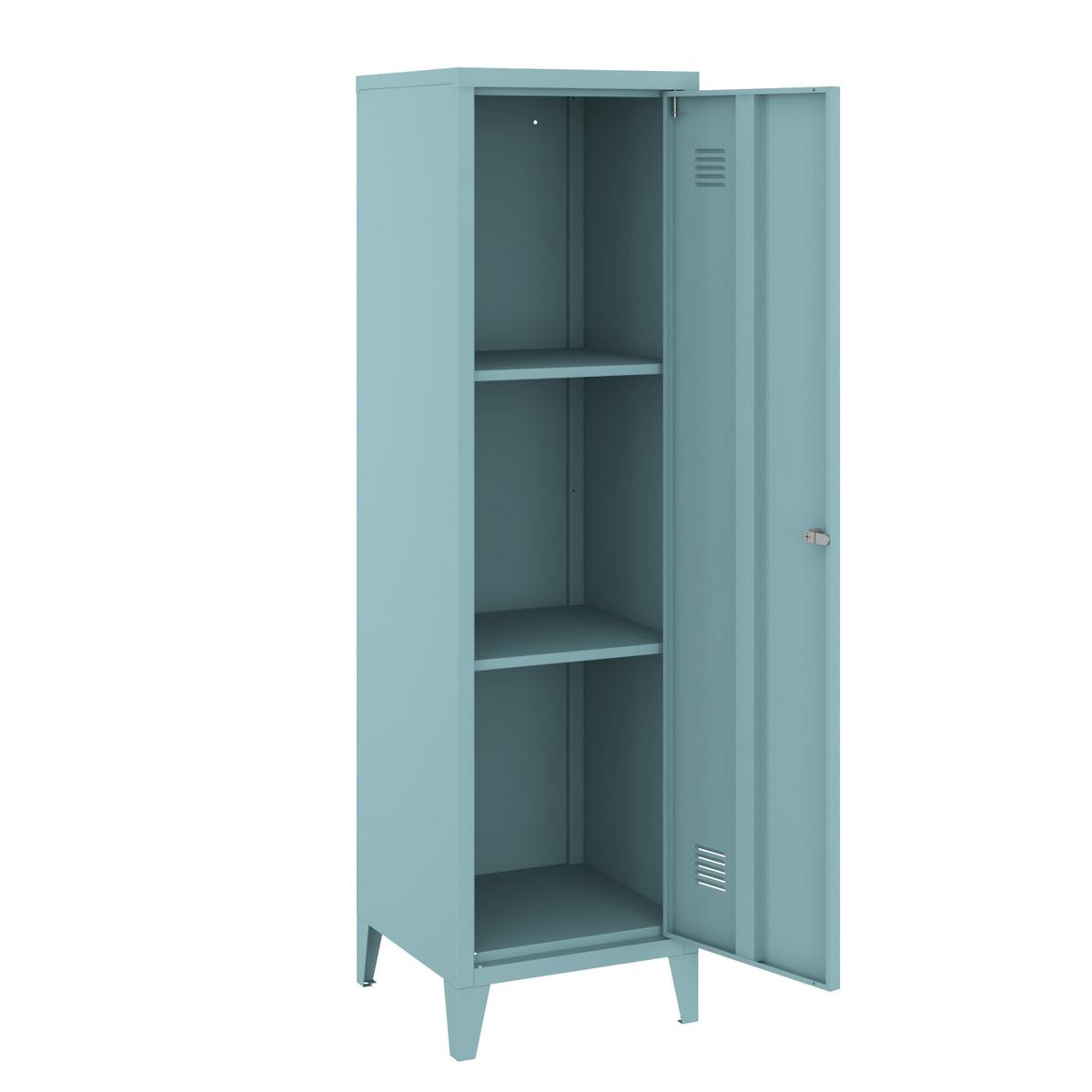 EINZELSPIND Kurikka - Hellblau, Metall (38/137/38cm) - [en.casa]