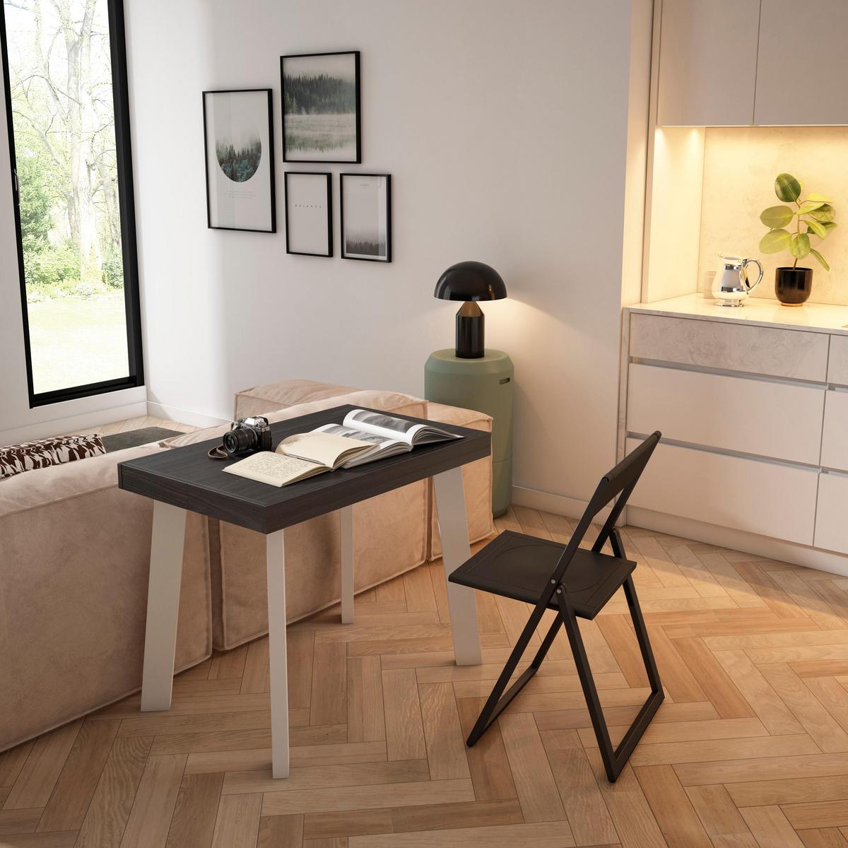 ESSTISCH ausziehbar 58 bis 222cm, für 10 Gäste, schwarz, 58/90/73cm - Schwarz, Holzwerkstoff (90/222/73cm) - Skraut Home
