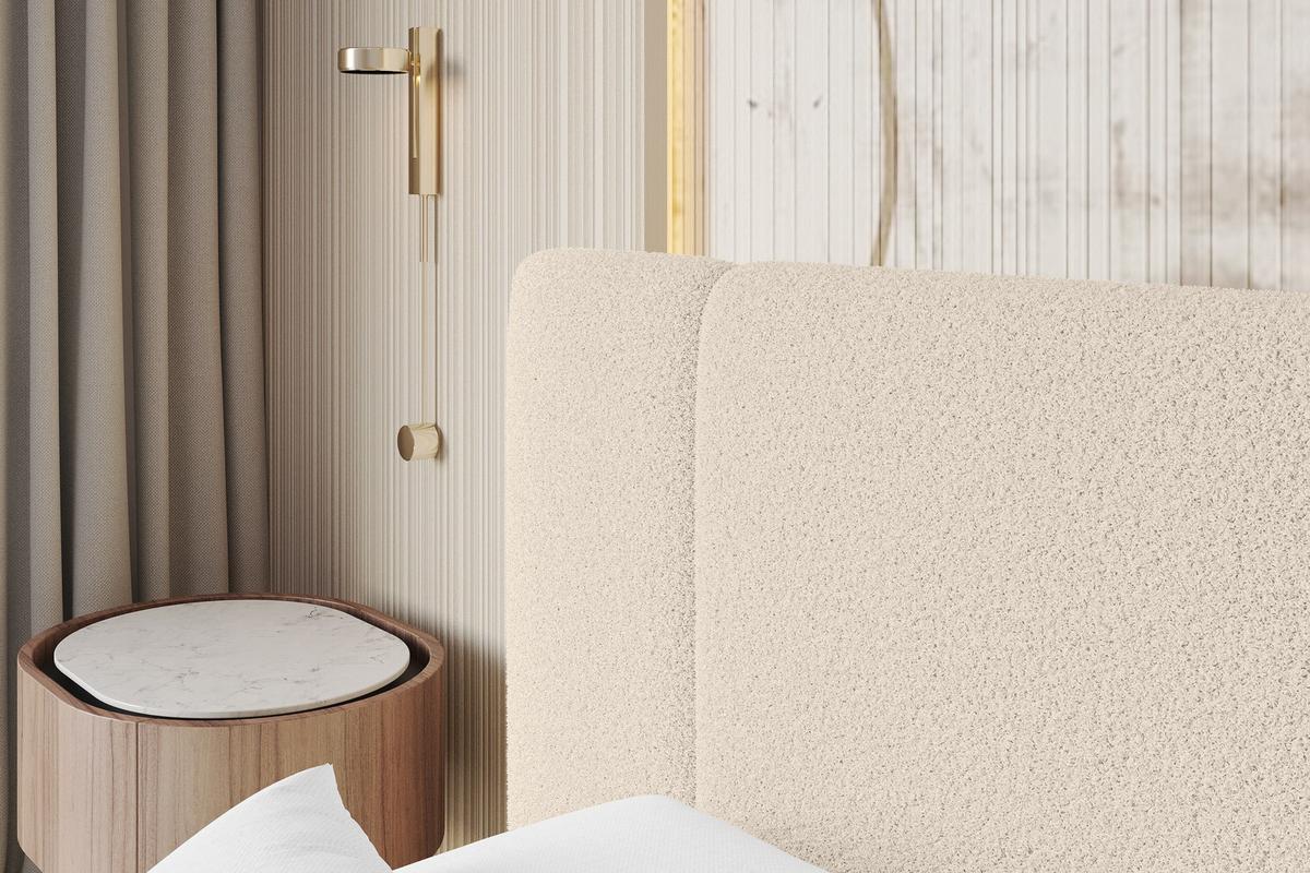 POLSTERBETT mit Bettkasten, Fußteil und Lattenrost, Bett mit Matratze H3/H4 - TEVO-Z 140x200 Dunkelbeige - Cappuccino, Holzwerkstoff/Textil (140/200cm) - ALTDECOR