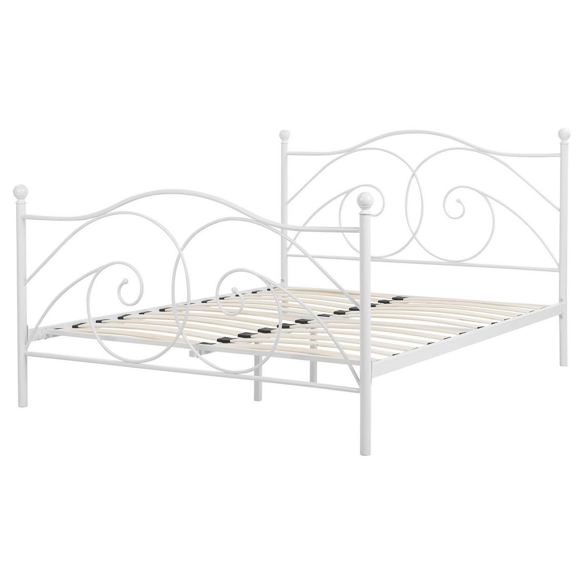 METALLBETT 160/200cm Weiß Dinard - Weiß, Metall (160/200cm) - Beliani