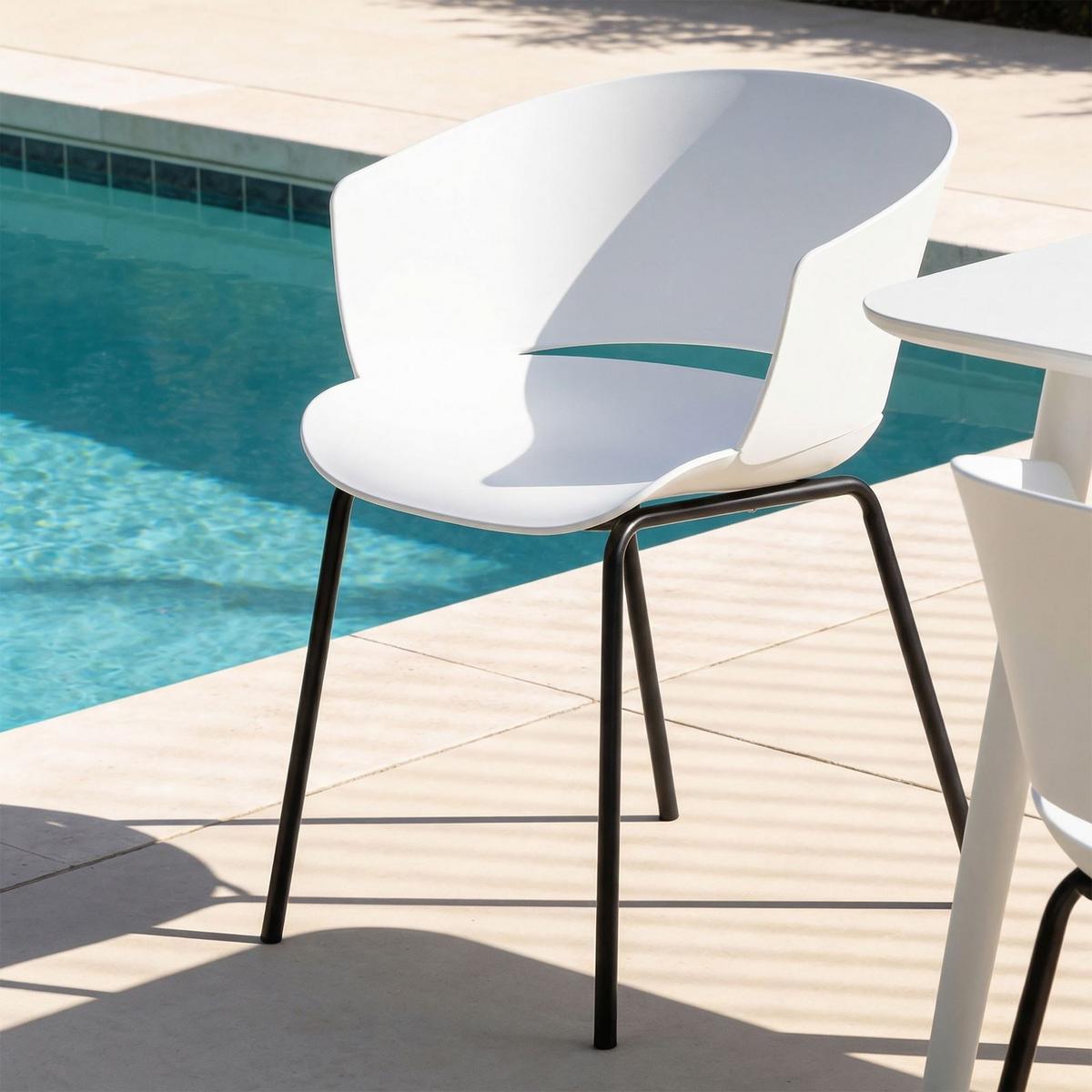 GARTENSTÜHLE NIVEL 4ER-SET - Weiß, Textil (60/80/56cm) - IDIMEX