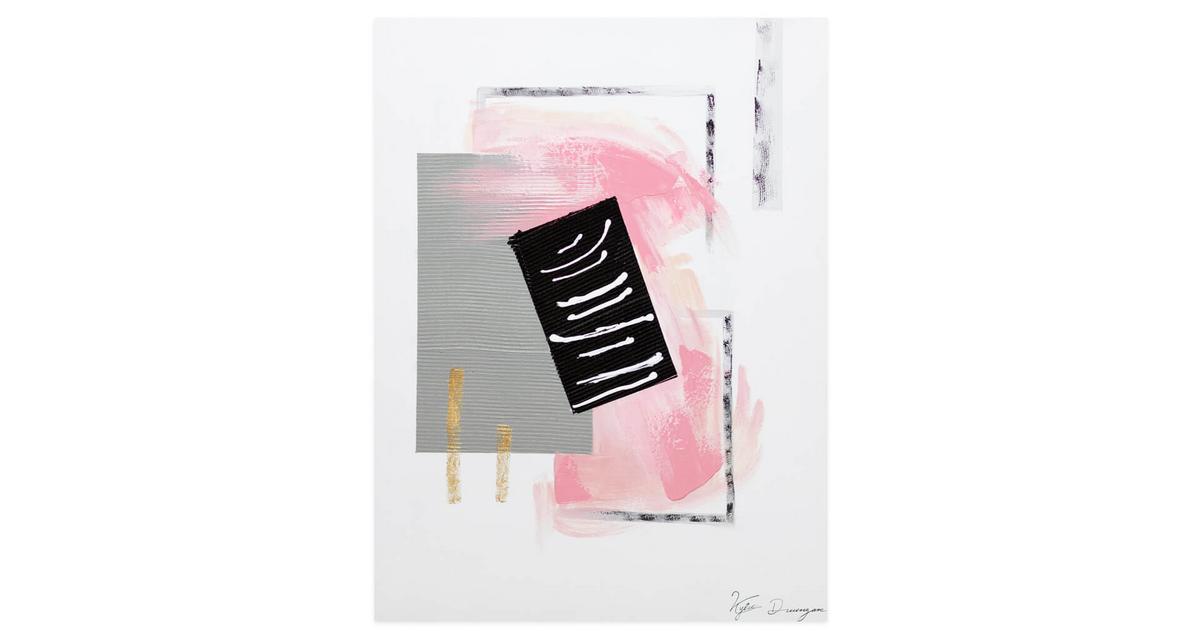 ACRYLBILD HANDGEMALT 60/80 cm - Pink/Grau, Holz/Textil (60/80cm) - KUNSTLOFT