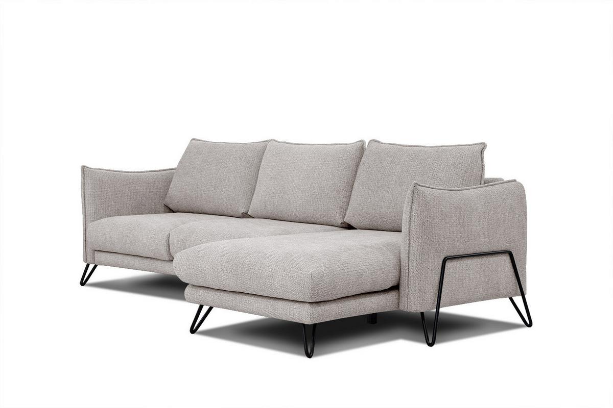ECKSOFA HOSTEN 4-Sitzer, beige - Beige/Schwarz, Holzwerkstoff/Textil (269/158cm) - Wozimo