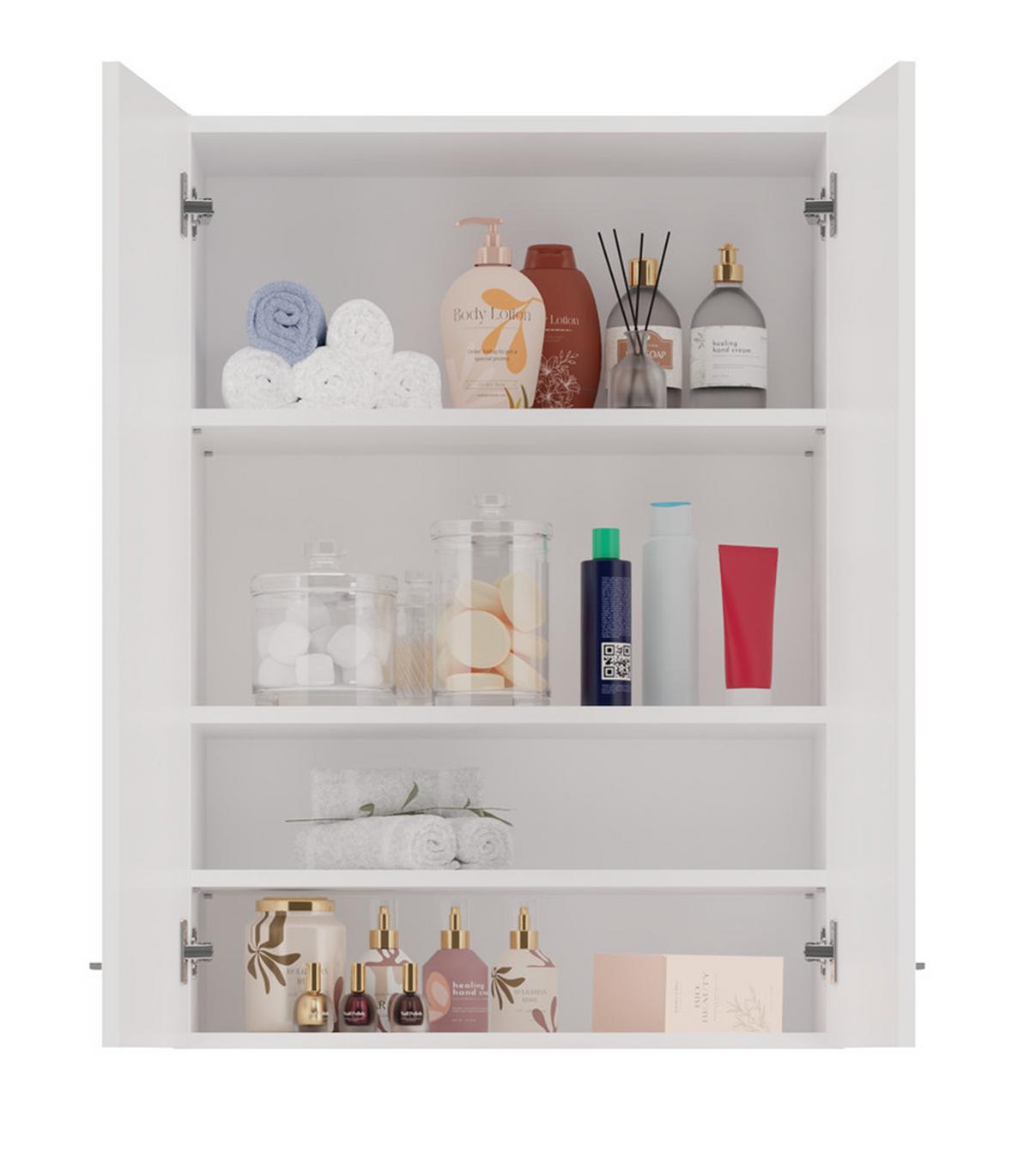 BADEZIMMERSCHRANK Weiß 64/90/30 - Weiß, Holzwerkstoff (64/90/30cm) - RAUMHIRSCH FURNITURE