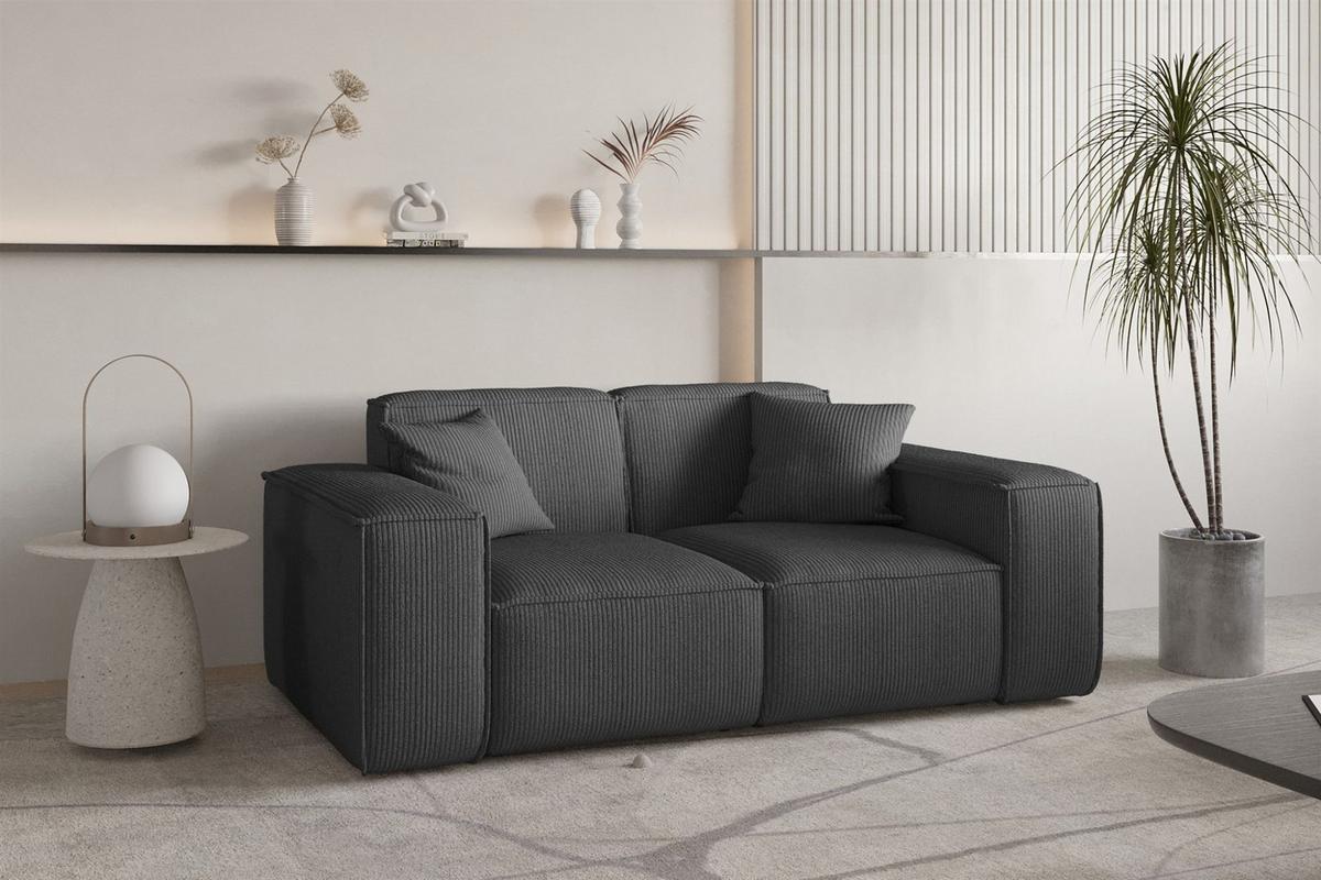 SOFA Celes Premium 2-sitzer Stoff Scala - Anthrazit, Holzwerkstoff/Textil (186/73/88cm) - Fun Möbel