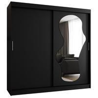 SCHIEBETÜRENSCHRANK mit Spiegel ULTRA 200/200/62 2-türig - Silberfarben/Schwarz, Holz (200/200/62cm) - MÖBEL KRYSPOL