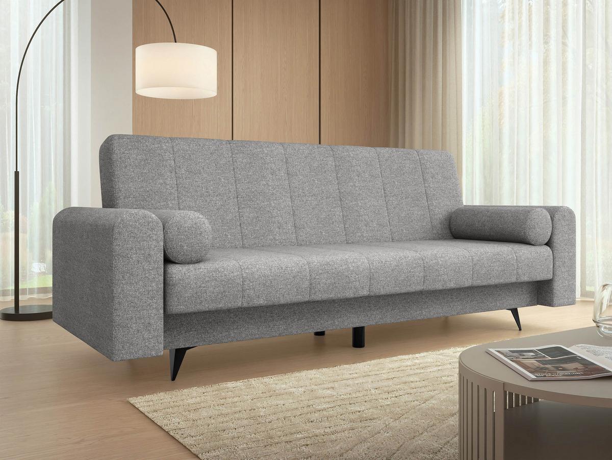 SCHLAFSOFA Zuri - Hellgrau/Schwarz, Holz/Textil (240/93/91cm) - MIRJAN24