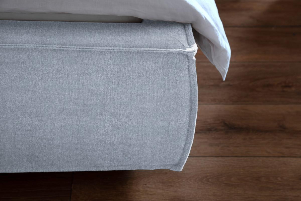 POLSTERBETT CARLO Hellblau Flachgewebe - Hellblau, Textil (200/200cm) - KAWOLA
