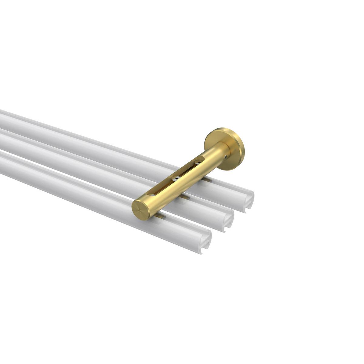 TRÄGER FÜR GARDINENSTANGEN INNENLAUF 20 mm Ø, Siteno Langloch 1 bis 3-läufig, Messing-Optik - Messingfarben, Metall (13/4/4cm) - INTERDECO