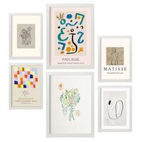 POSTER Set Mit 6 Modernismus Sammlung A3 & A4 Weißer Rahmen - Weiß, Papier (29/3cm) - Nacnic