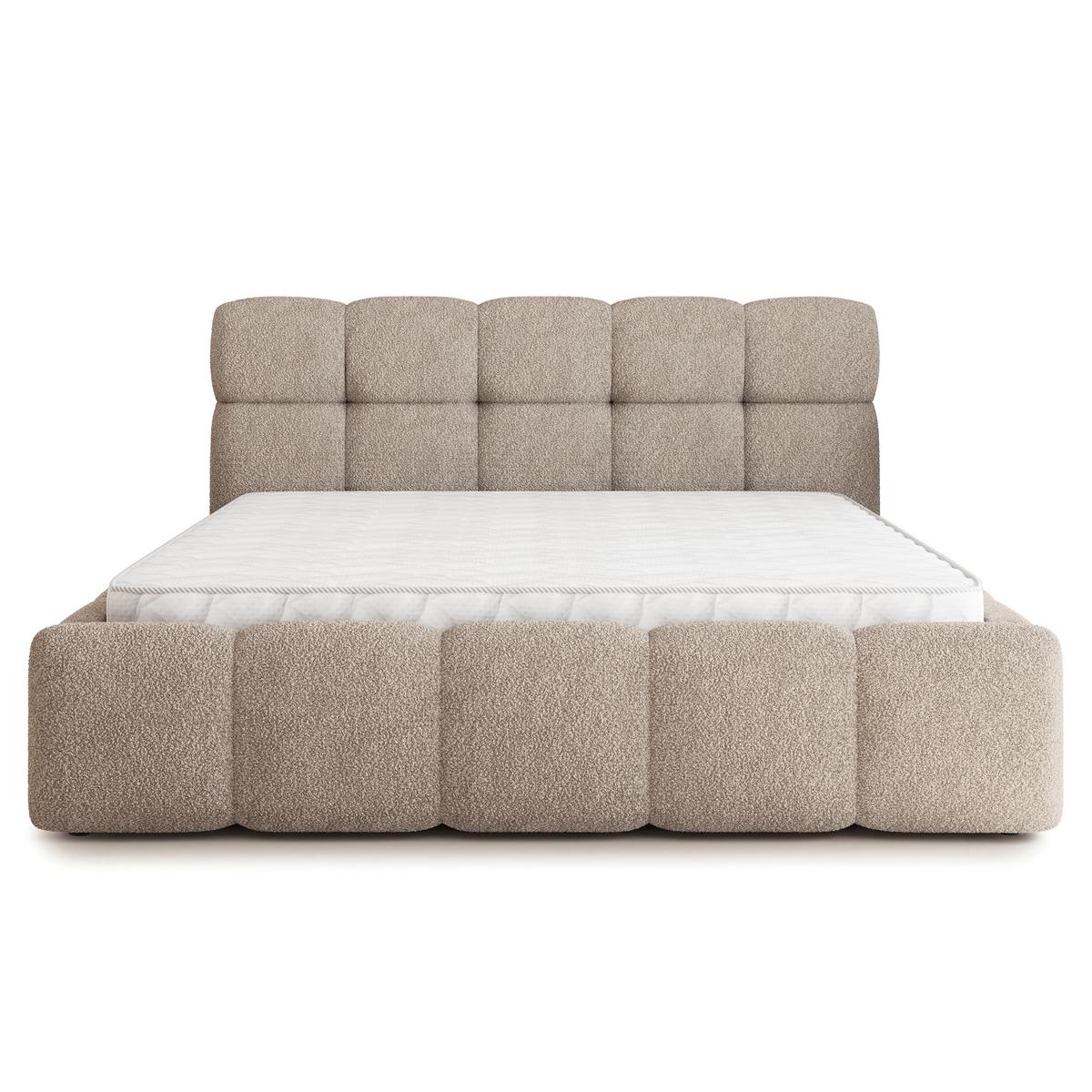POLSTERBETT FARU Q 160x200 cm mit Bettkästen - Beige - Beige, Holz (160/200cm) - MASSENO