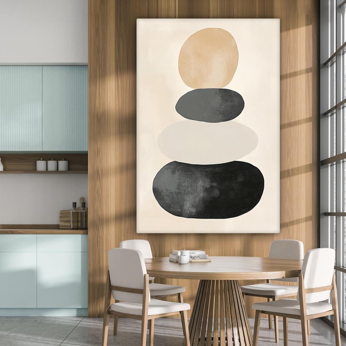 LEINWANDBILD Japandi - Wabi sabi - Beige Deko Groß 90x140 cm - Taupe, Textil (90/140cm) - MuchoWow