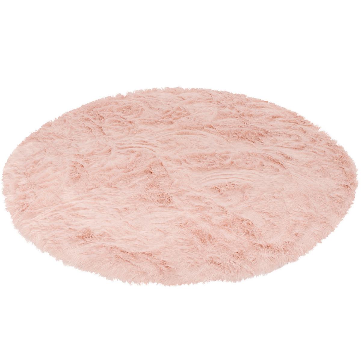 LUXUS SUPER SOFT FELLTEPPICH ASPEN RUND MELIERT - Rosa, Textil (160/160cm) - Pergamon