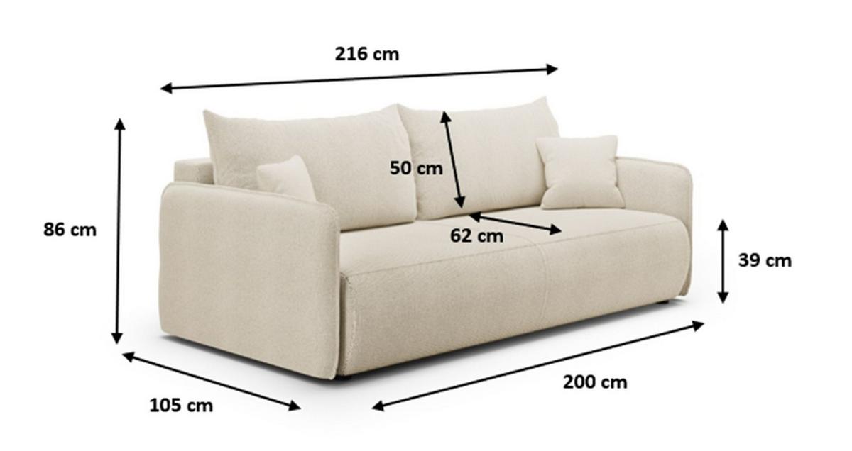 SCHLAFSOFA Calgary - Rosa, Holzwerkstoff/Textil (216/86/105cm) - Fun Möbel