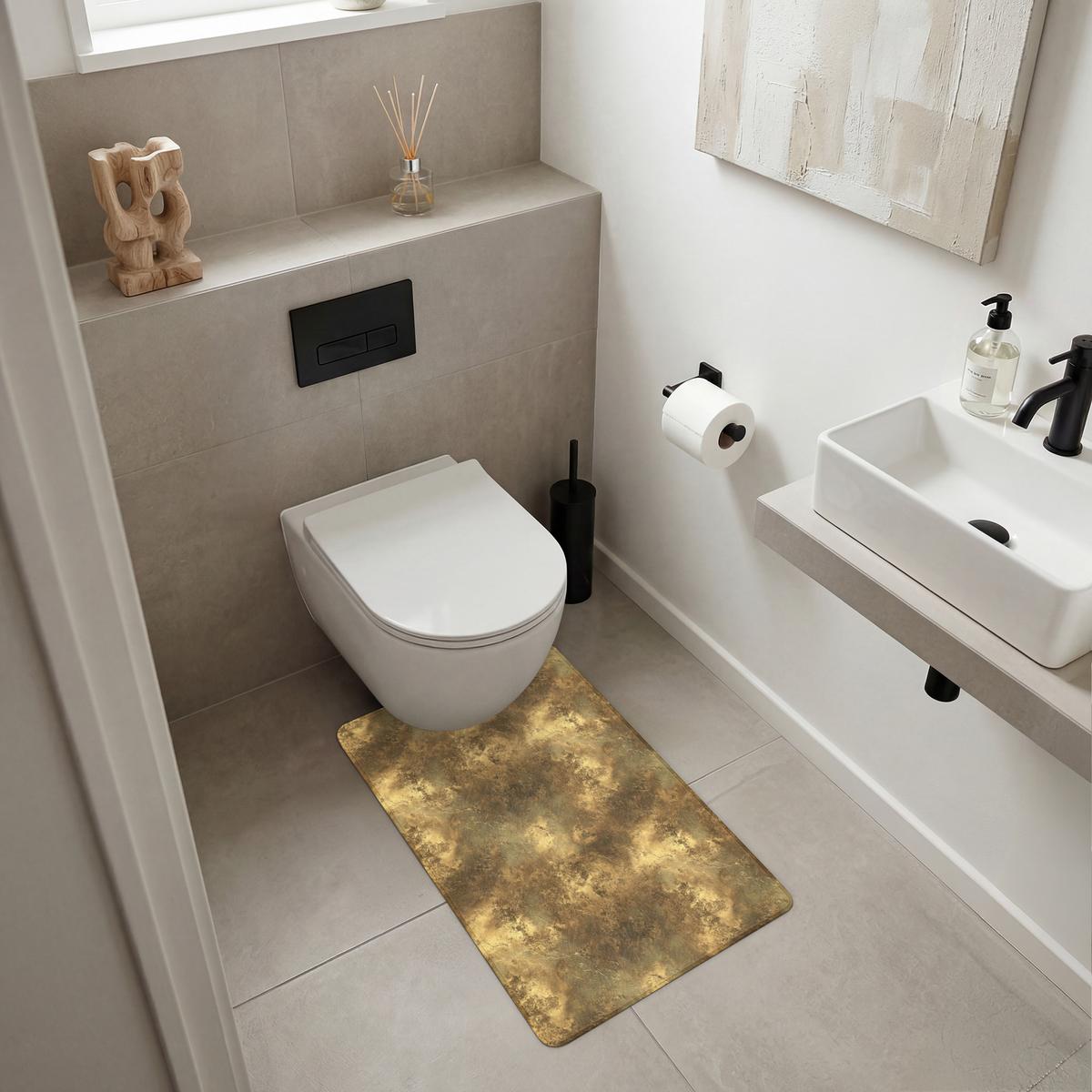 WC-VORLEGER Antik - Metallic-Look - Gold WC Teppich 50x80 cm - Goldfarben, Textil (50/1cm) - OnlyWow