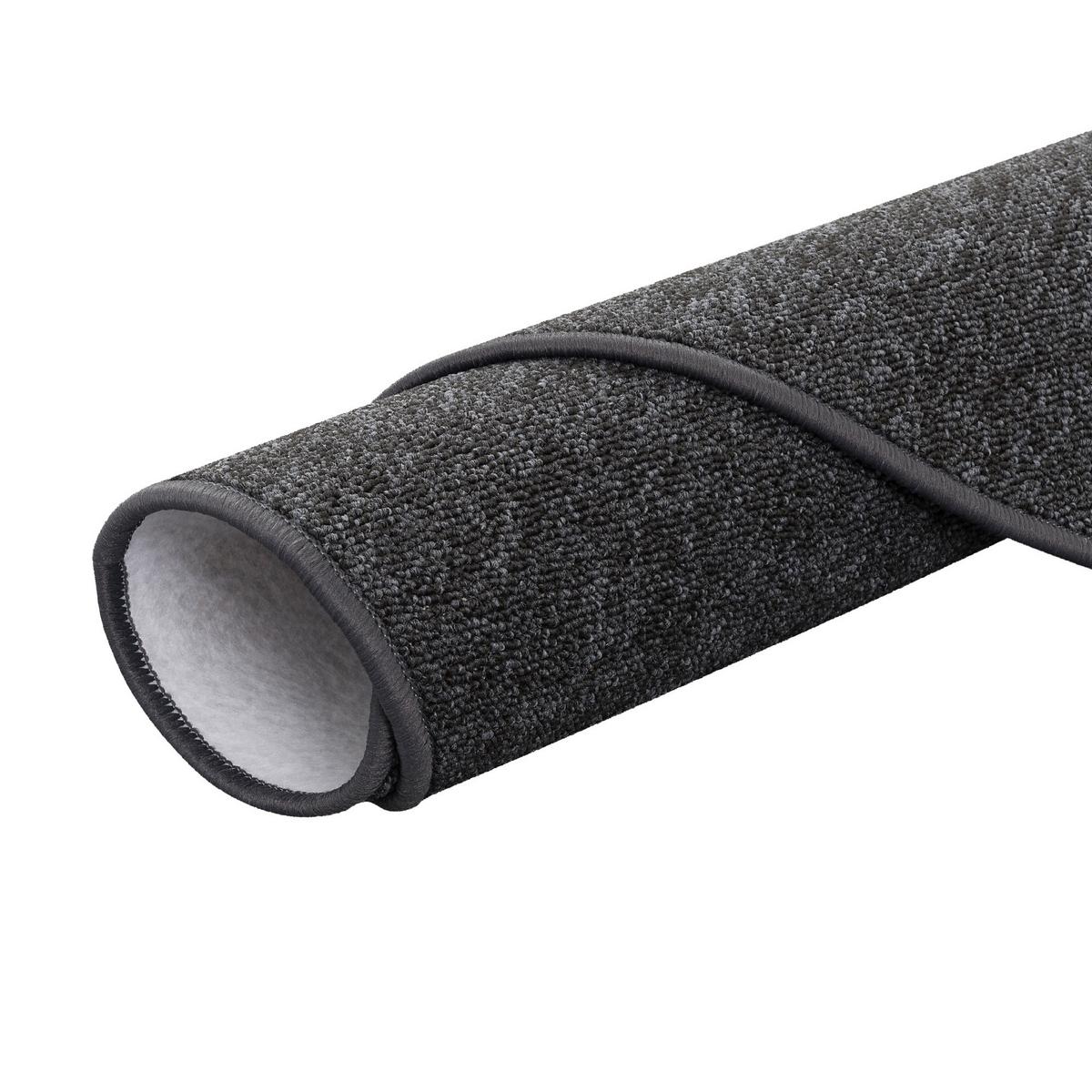 FEINSCHLINGEN VELOUR TEPPICH STRONG RUND - Schwarz/Grau, Textil (200/200cm) - Snapstyle