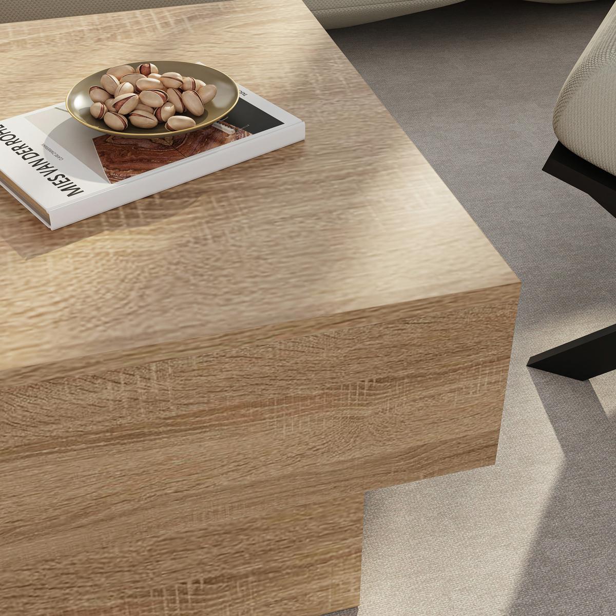COUCHTISCH Lens 80/60/36 cm - Eichefarben, Holzwerkstoff (60/80/36cm) - [en.casa]