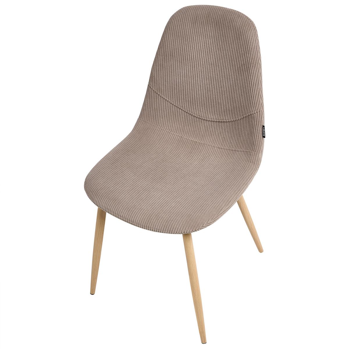 ESSZIMMERSTUHL 2er-Set Beige Hilden - Taupe/Braun, Textil (43/84/52cm) - Beliani