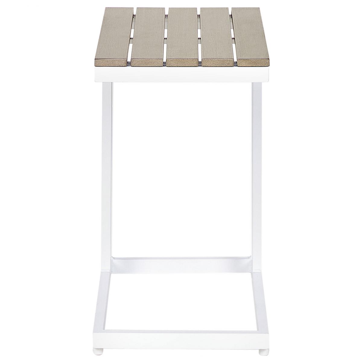 BEISTELLTISCH Heller Holzfarbton Messina - Hellbraun/Weiß, Kunststoff (60/35/59cm) - Beliani