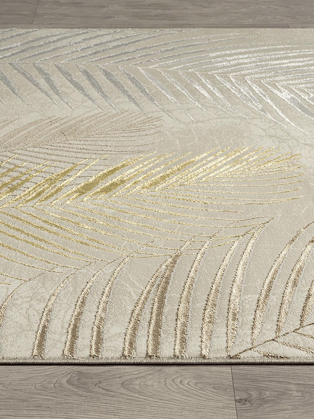 TEPPICHLÄUFER Floral KAVALA Polyester Creme 80 x 150 cm - Beige, Textil (80/150cm) - KADIMA DESIGN