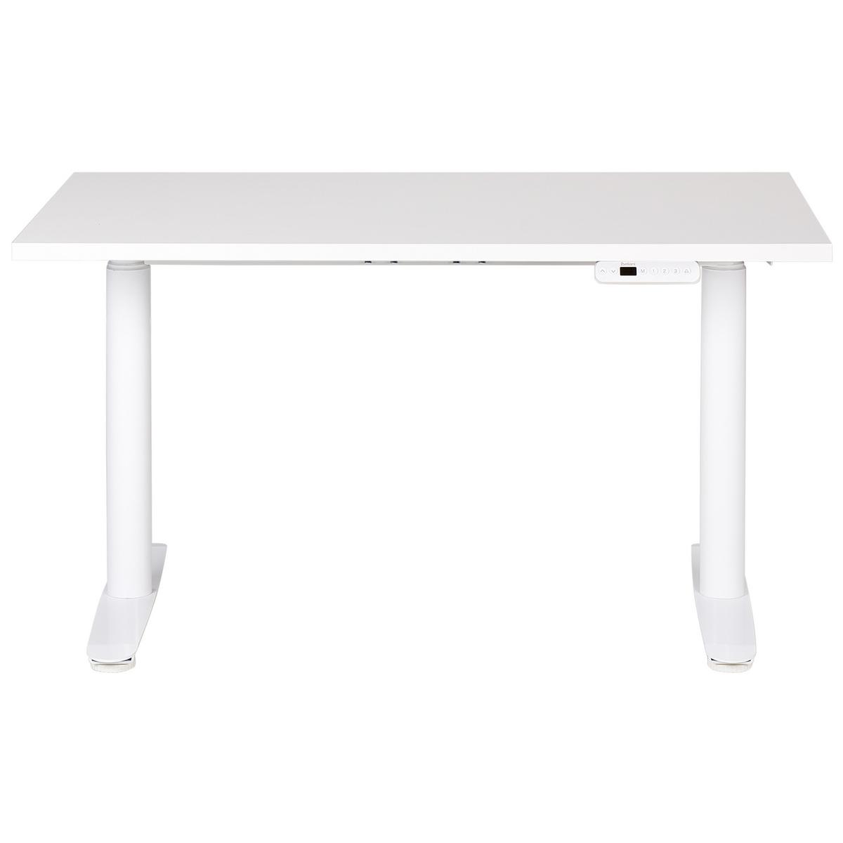 SCHREIBTISCH weiß 120/72 cm elektrisch höhenverstellbar Destin IV - Weiß, Holz (72/120/67cm) - Beliani