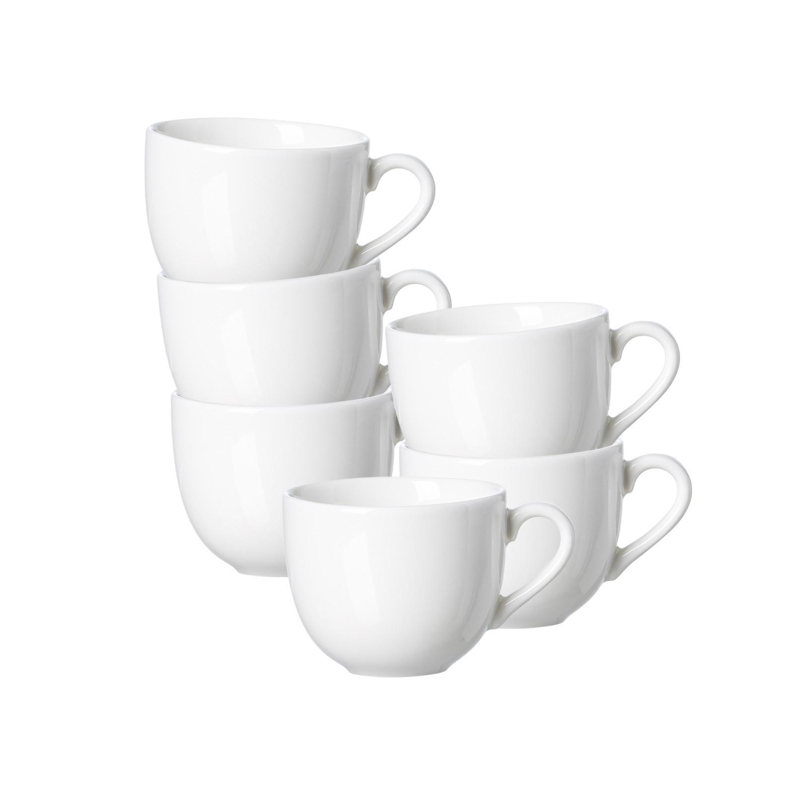 KAFFEETASSEN Skagen weiß 220 ml 6er Set - Weiß, Keramik (0.22L) - Ritzenhoff Breker