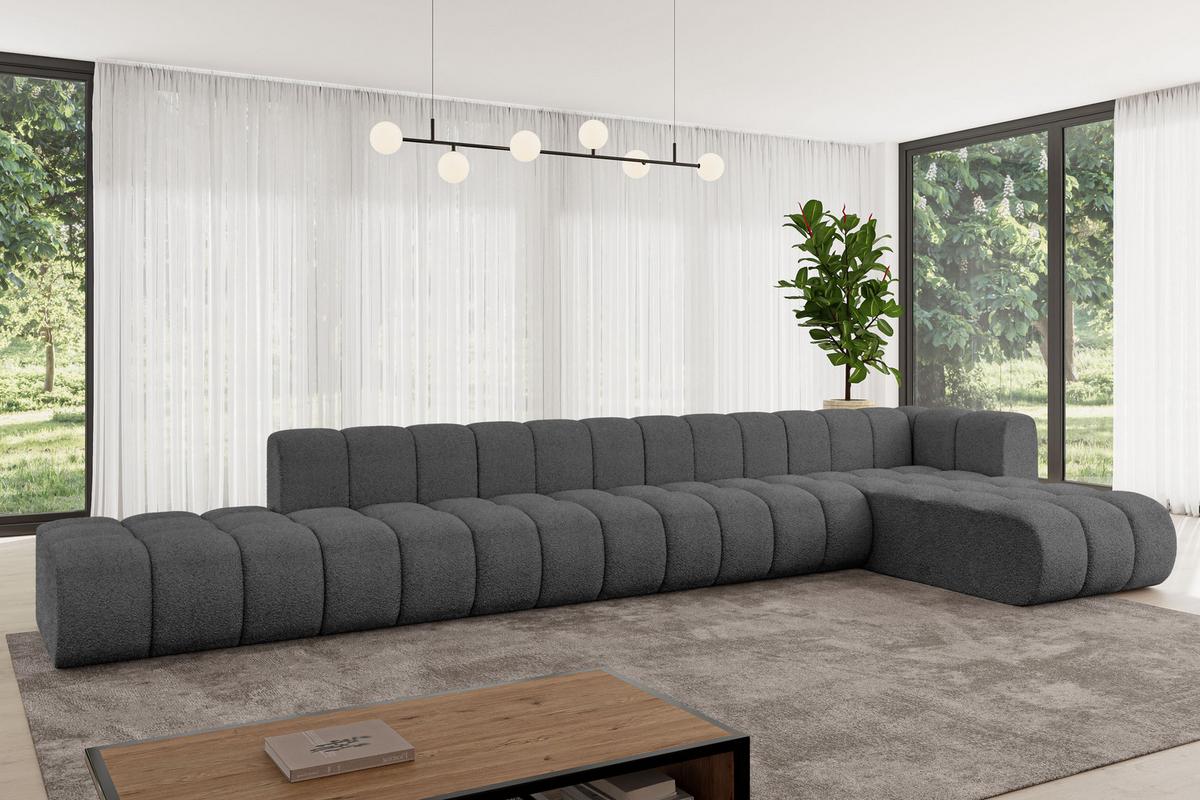 ECKSOFA modulares Sofa Zuvon-L3 - 478x177x70 cm Grau - Grau, Holzwerkstoff/Textil (478/177cm) - ALTDECOR