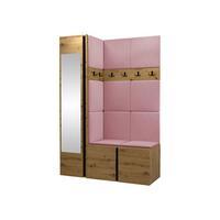 GARDEROBEN-SET Orion X - Eiche Artisan/Rosa, Holzwerkstoff/Kunststoff (124/186/46cm) - MIRJAN24