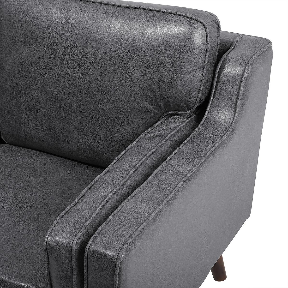 2-SITZER-SOFA Kunstleder Grau Lokka - Dunkelgrau, Textil (150/85/83cm) - Beliani