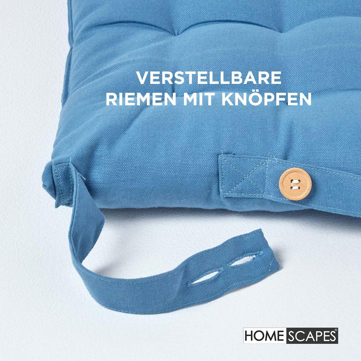 STUHLKISSEN 6er-Set blau 40/40/6,5 cm - Blau, Textil (40/40/6.5cm) - Homescapes