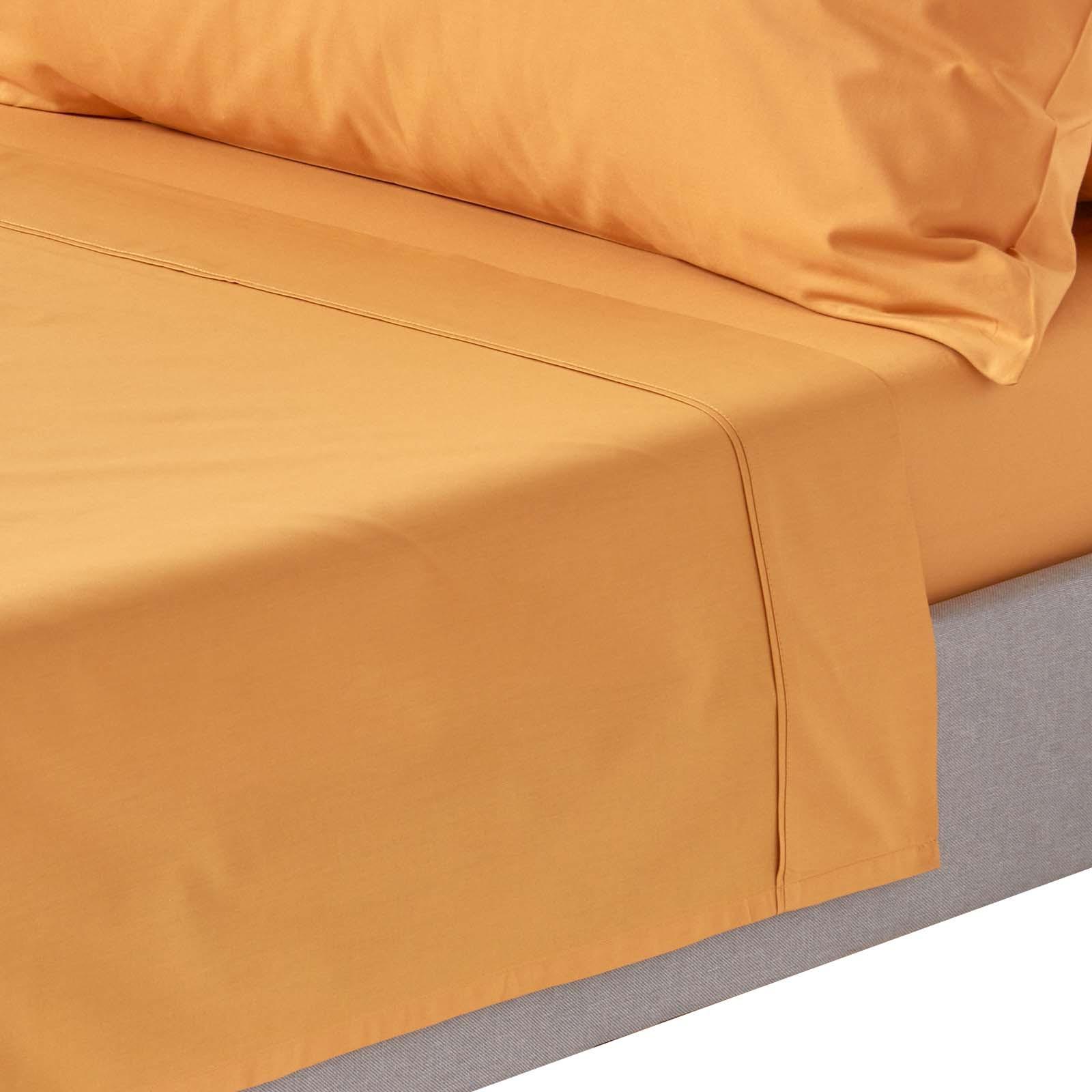 BETTLAKEN ohne Gummizug, Ägyptische Baumwolle, Fadendichte 200 - Gelb, Textil (180/290cm) - Homescapes