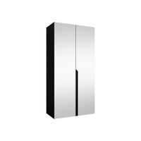DREHTÜRENSCHRANK Mila III 100 - Schwarz, Holzwerkstoff/Kunststoff (100/202/52cm) - MIRJAN24