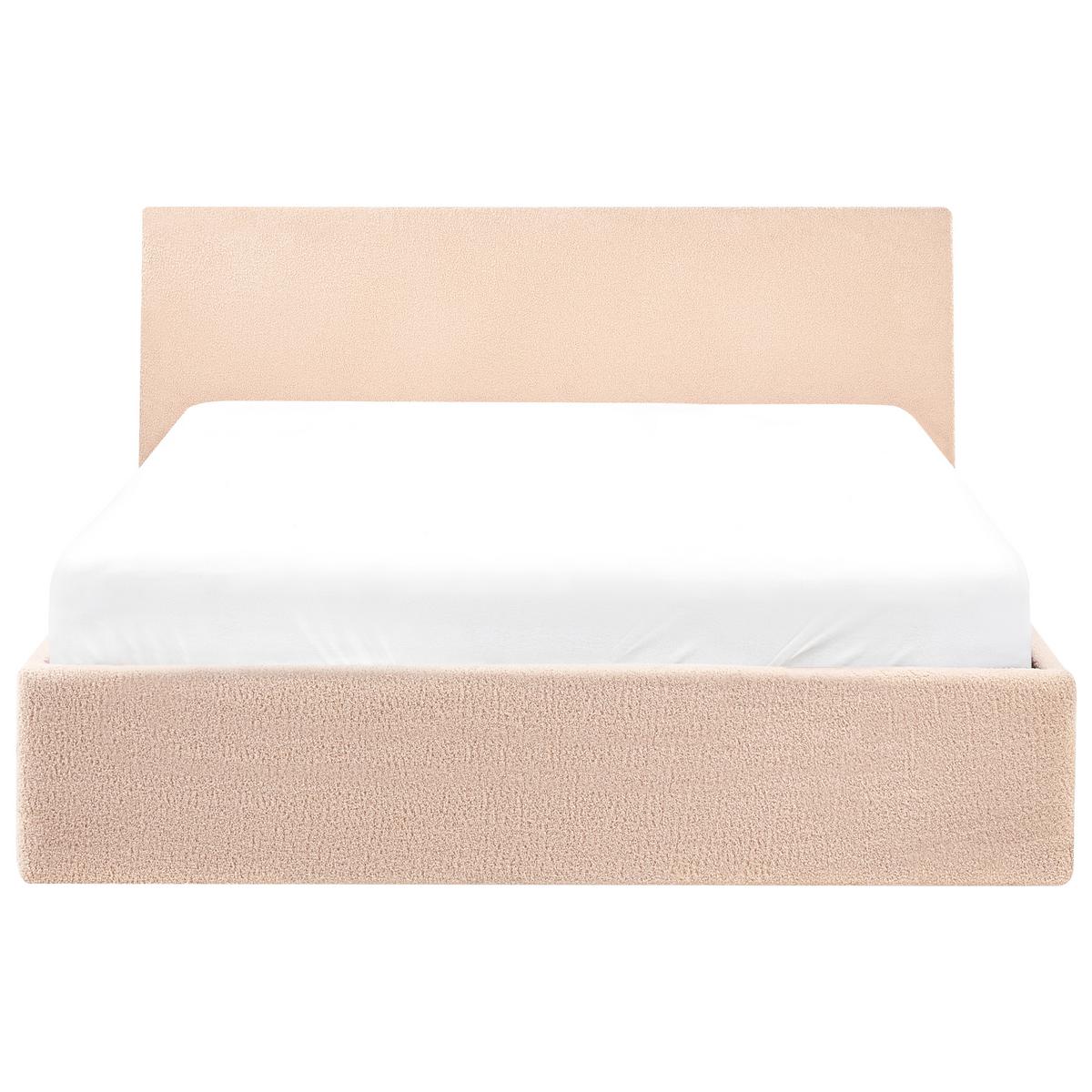 BETT mit Stauraum 120/200 cm Bouclé Beige Orbey - Beige, Textil (120/200cm) - Beliani